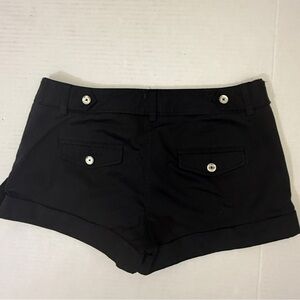 Dark Wash High Waist Denim Shorts with cuffed  Hem